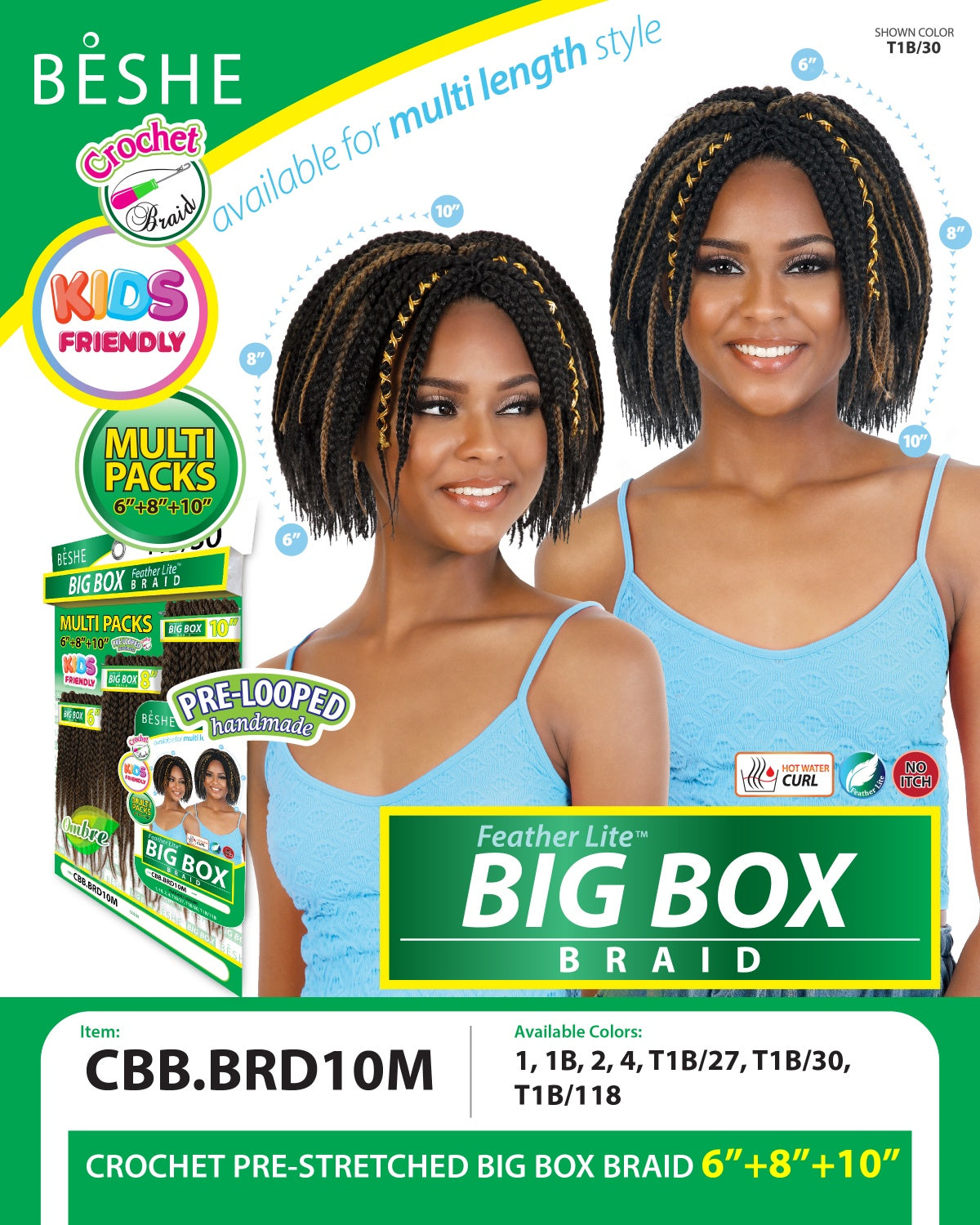 Beshe Multi Pack Big Box Braid 6" + 8" + 10" CBB.BRD10M - Elevate Styles