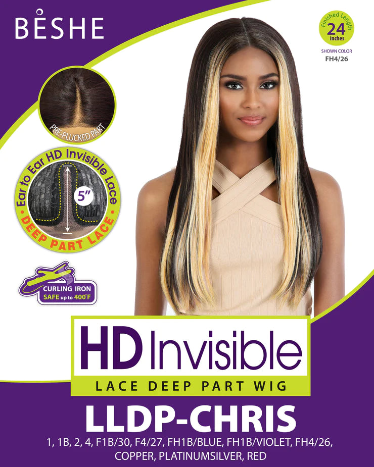 Beshe HD Deep Invisible Part Lace Front Wig LLDP-Chris - Elevate Styles