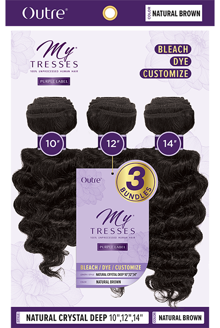 My Tresses 100% Unprocessed Human Hair Purple Label Natural Crystal Deep - Elevate Styles