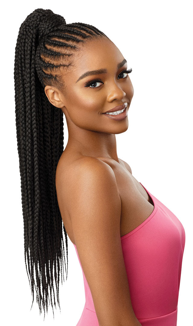 Outre Premium Synthetic Pretty Quick Wrap Around Ponytail Medium Box Braid 26" - Elevate Styles