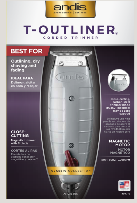 Andis T-Outliner Corded Trimmer 04710 - Elevate Styles