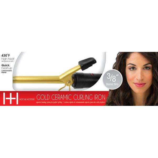 Hot & Hotter Gold Ceramic Curling Iron 3/8" #5861 - Elevate Styles