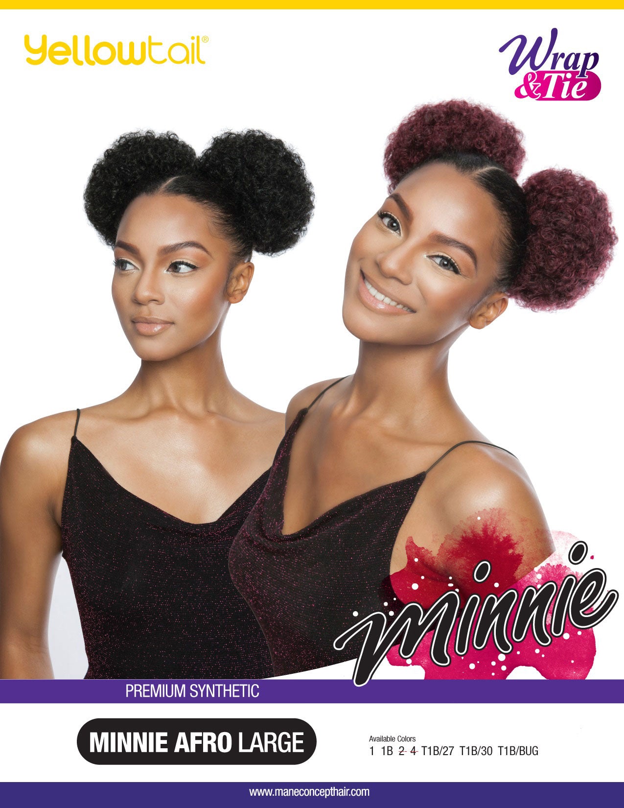 Mane Concept Ponytail Wrap N Tie Minnie Afro Large - Elevate Styles